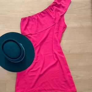 Jess Lea One Shoulder Magenta Dress Size L